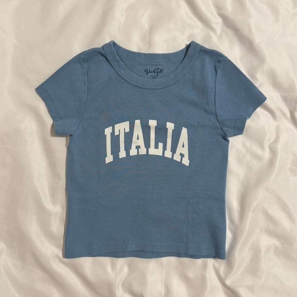 Brandy Melville Ashlyn baby blue Italia baby tee